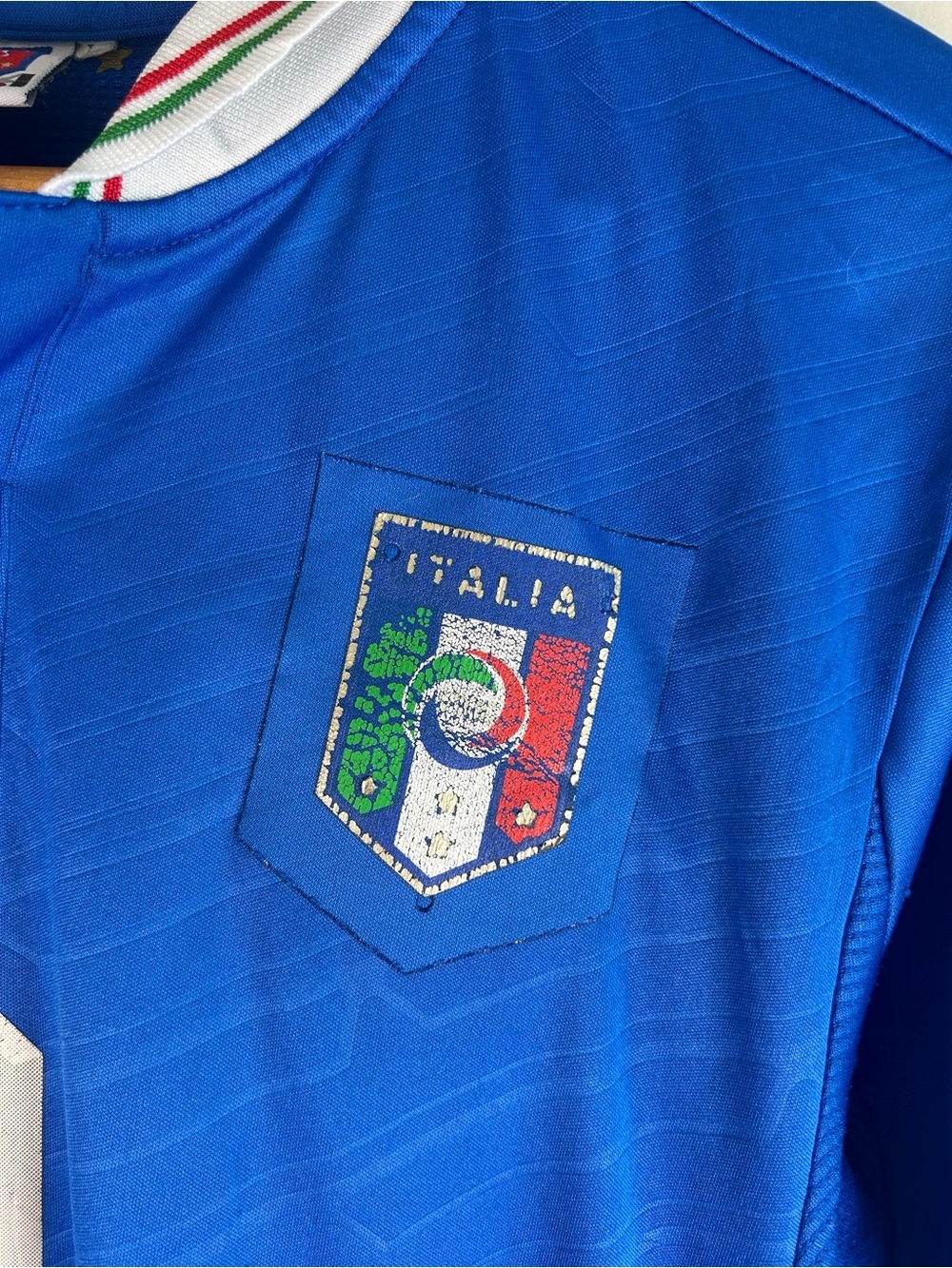 Vintage FIGC Italy Men’s Soccer Jersey L Balotelli #9 National Team Futbol Blue - Picture 7 of 12